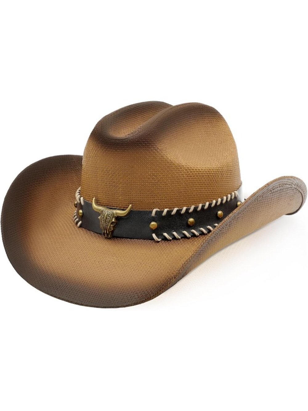 Unisex Coffee Brown for Straw Wide Shapeable Brim Cowgirl Cowboy Western Hat